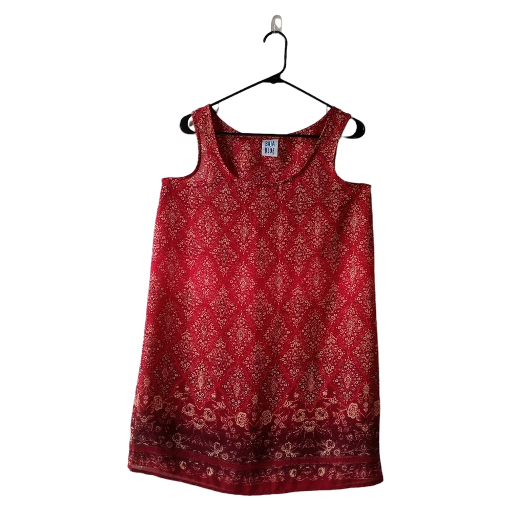 Baja Blue Geometric Print Tank Top Size M - Picture 3 of 7